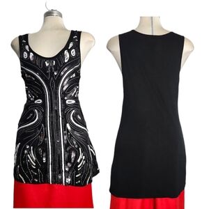 BEBE Black Embellished  Sequins Sleeveless  Top Size XL